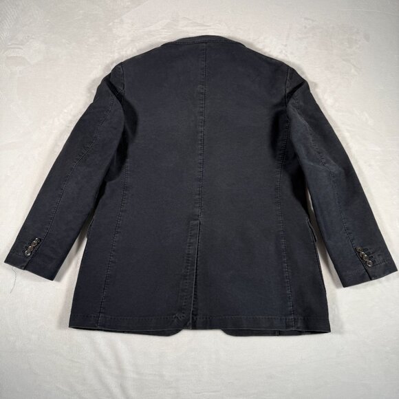 Arthur and Fox Blazer Pea Coat Men Size L 52 Blue Pockets Button Closure Jacket - Picture 13 of 15